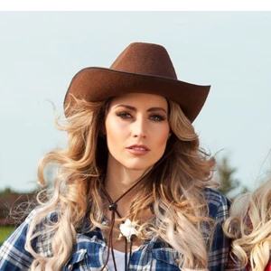Cowboyhatt  - Brun cowboyhatt, använd 1 gång. Fint skick. Från partykungen men slutsåld där