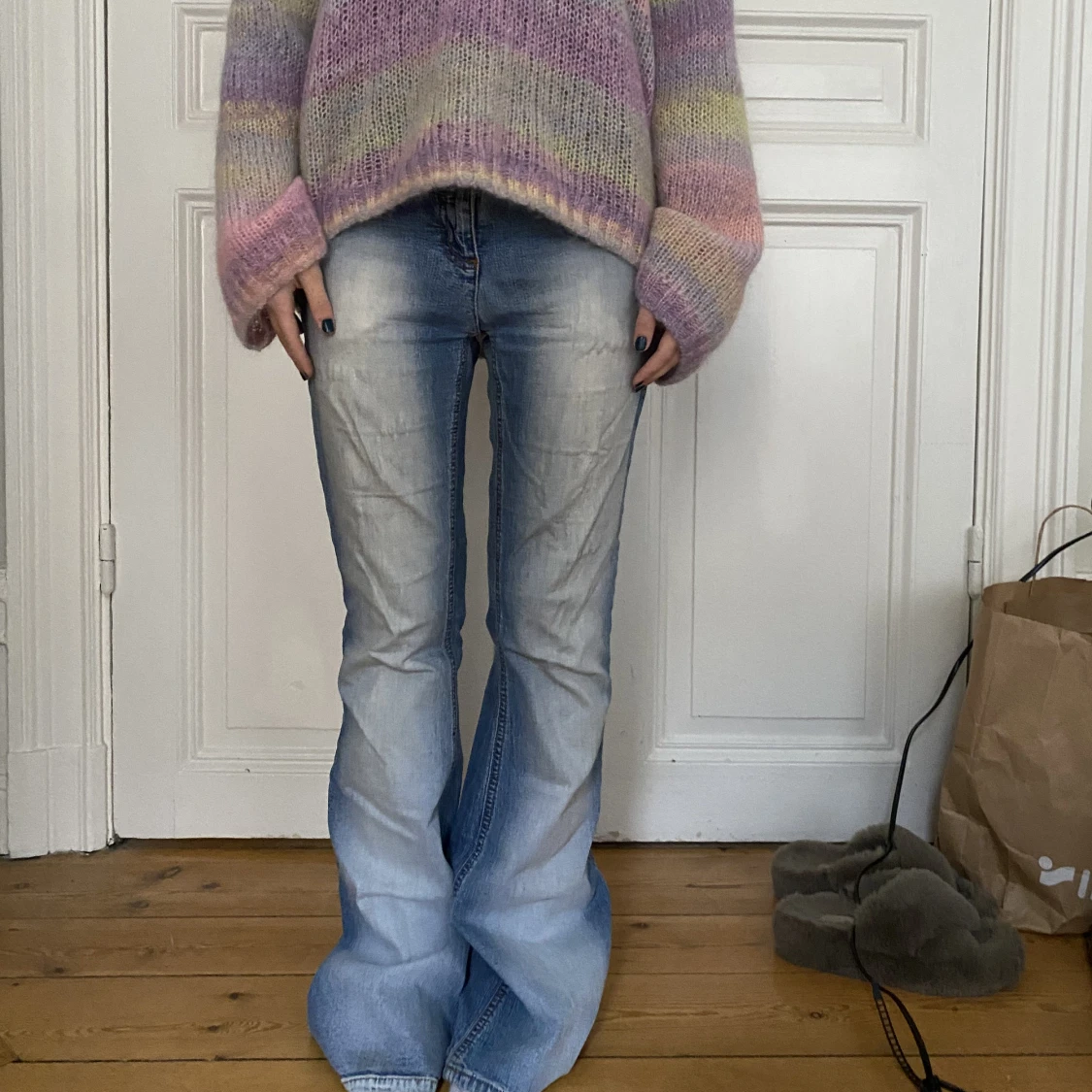 Coola jeans med ljus tvätt