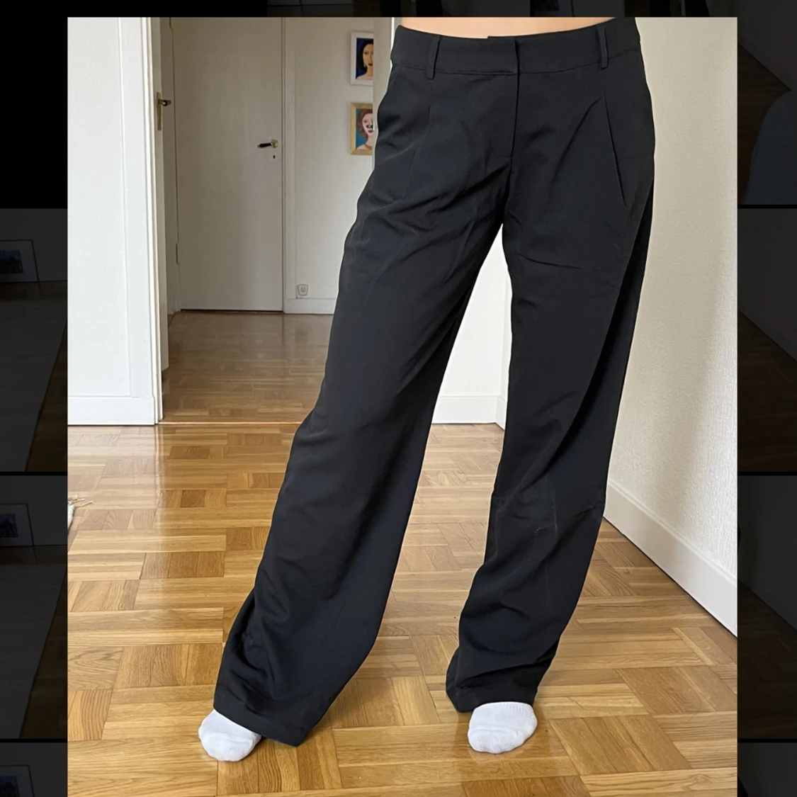 Svarta lowwaist kostymbyxor - 91