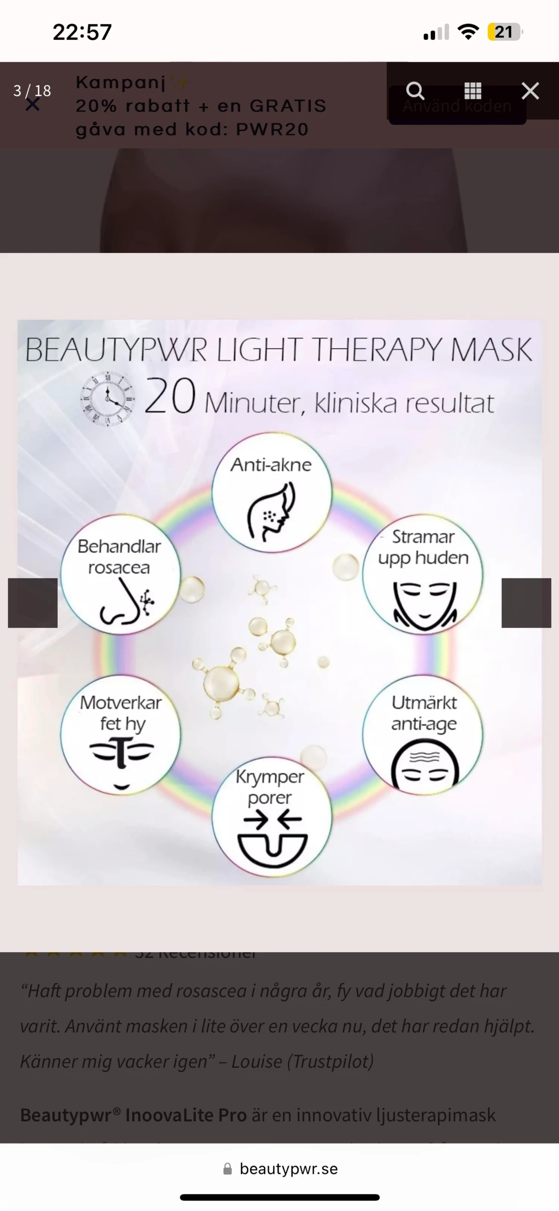 LED facial mask - 91