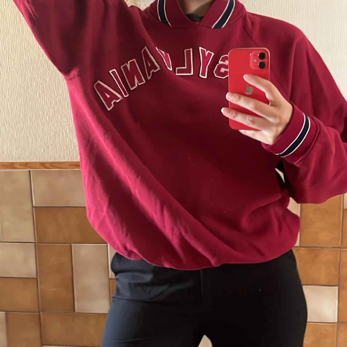 Vinröd sweatshirt  - 90