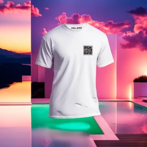 Send nudes QR kod t-shirt - Här är en t-shirt som sticker ut och väcker nyfikenhet - den har en qr-kod som översätts till det utmanande budskapet "Send Nudes"! Denna t-shirt är perfekt för att blanda teknik och humor i ungdomskulturen.