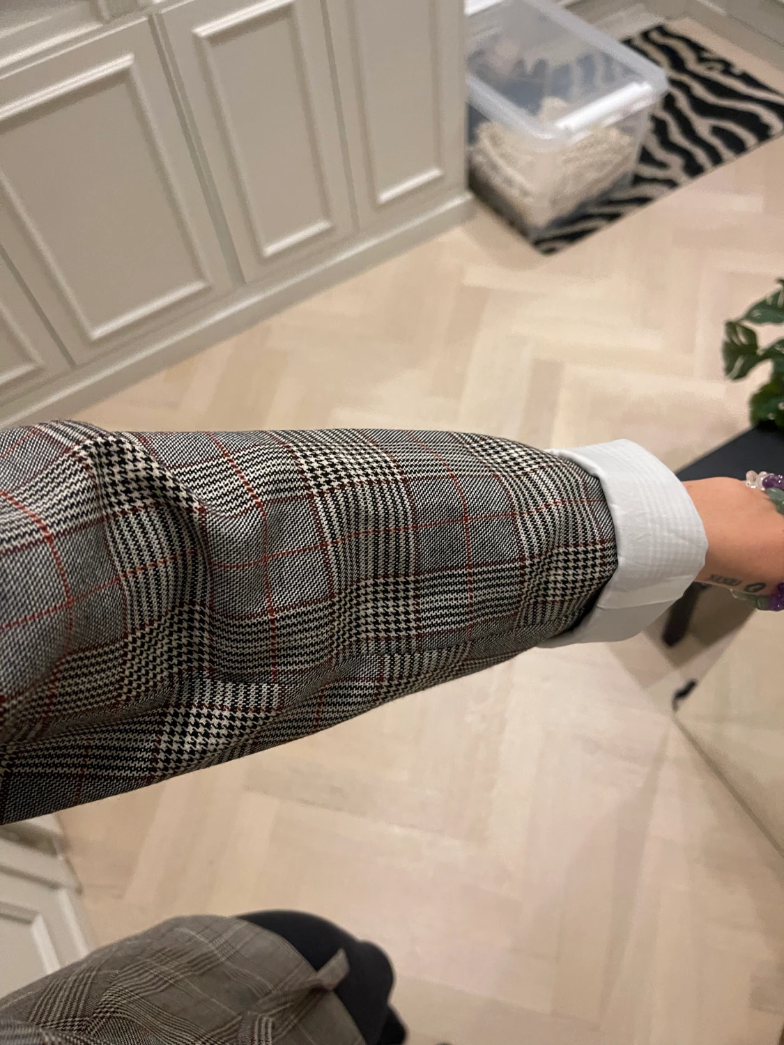 Grey/ red striped blazer  - 90