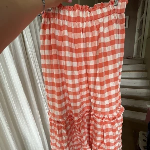 Långkjol - Orange/rosa rutig