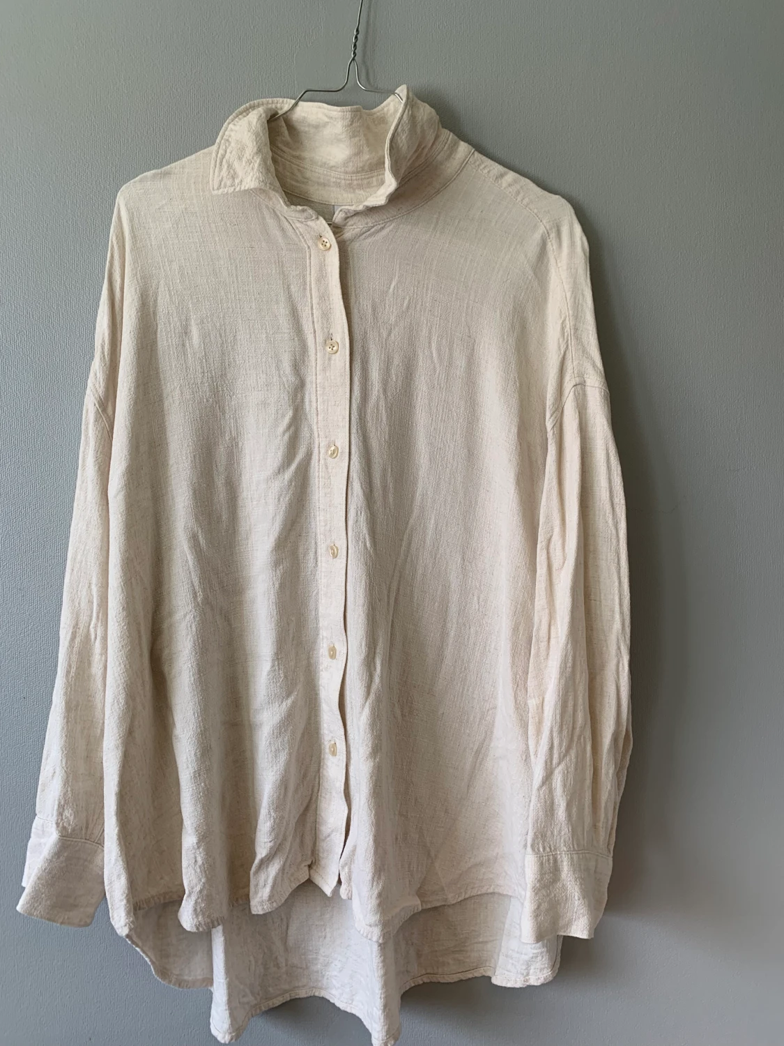 Oversized skjorta i linne - 90