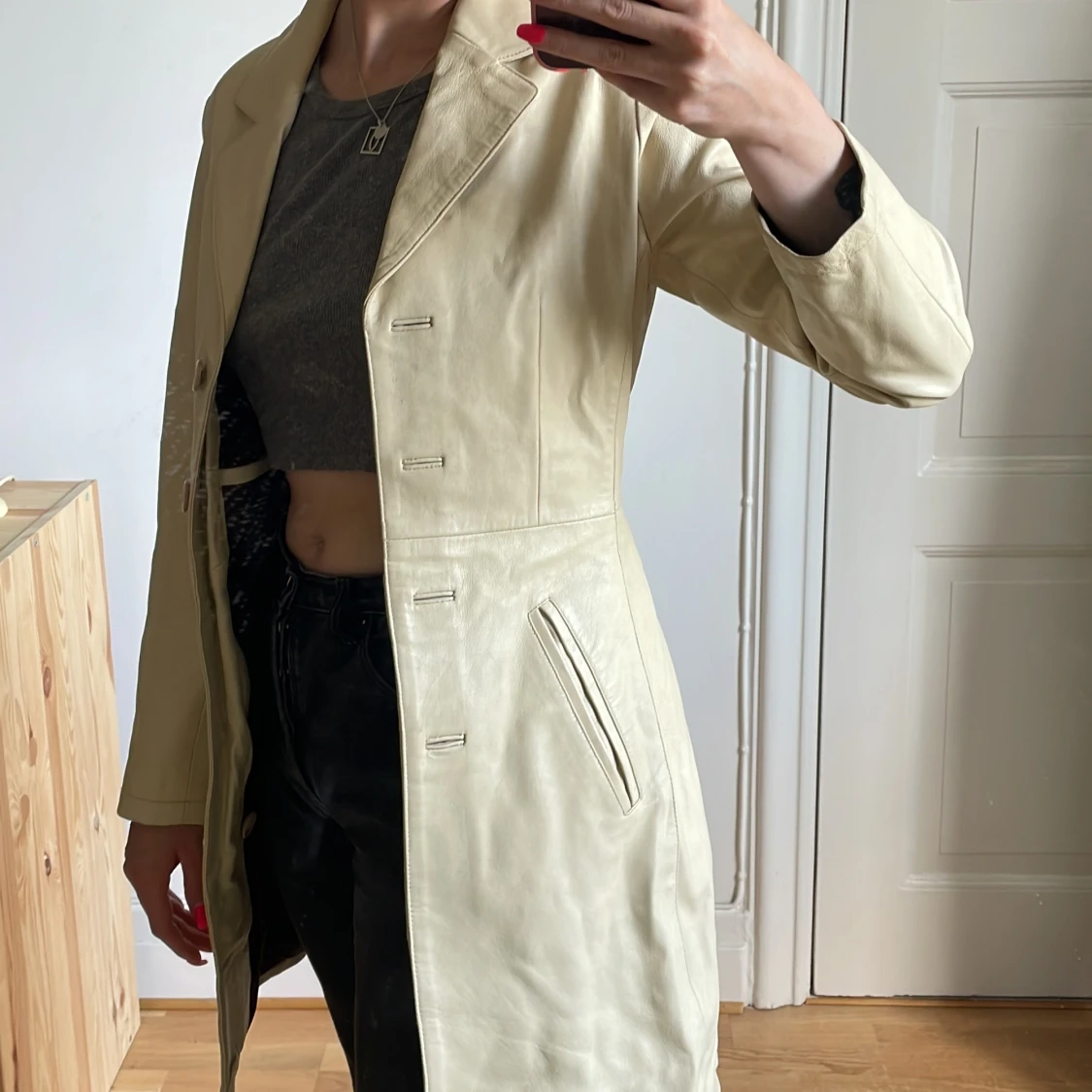 Vintage skinnkappa - 90