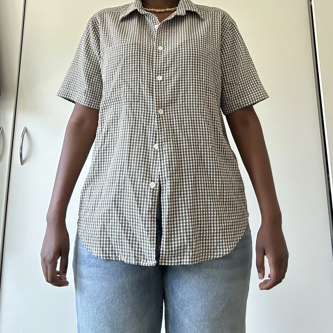 Rutig grön skjorta - 90