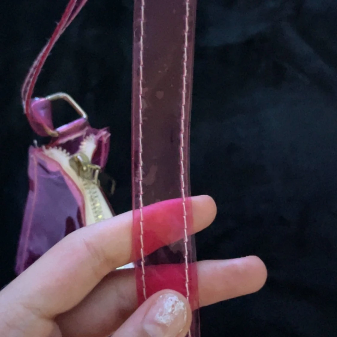 Rosa genomskinlig väska  - 90