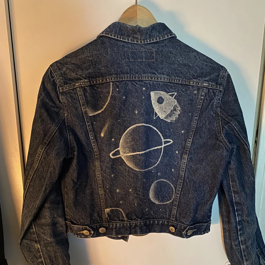 Äkta FCUK vintage jeansjacka med tryck - 91