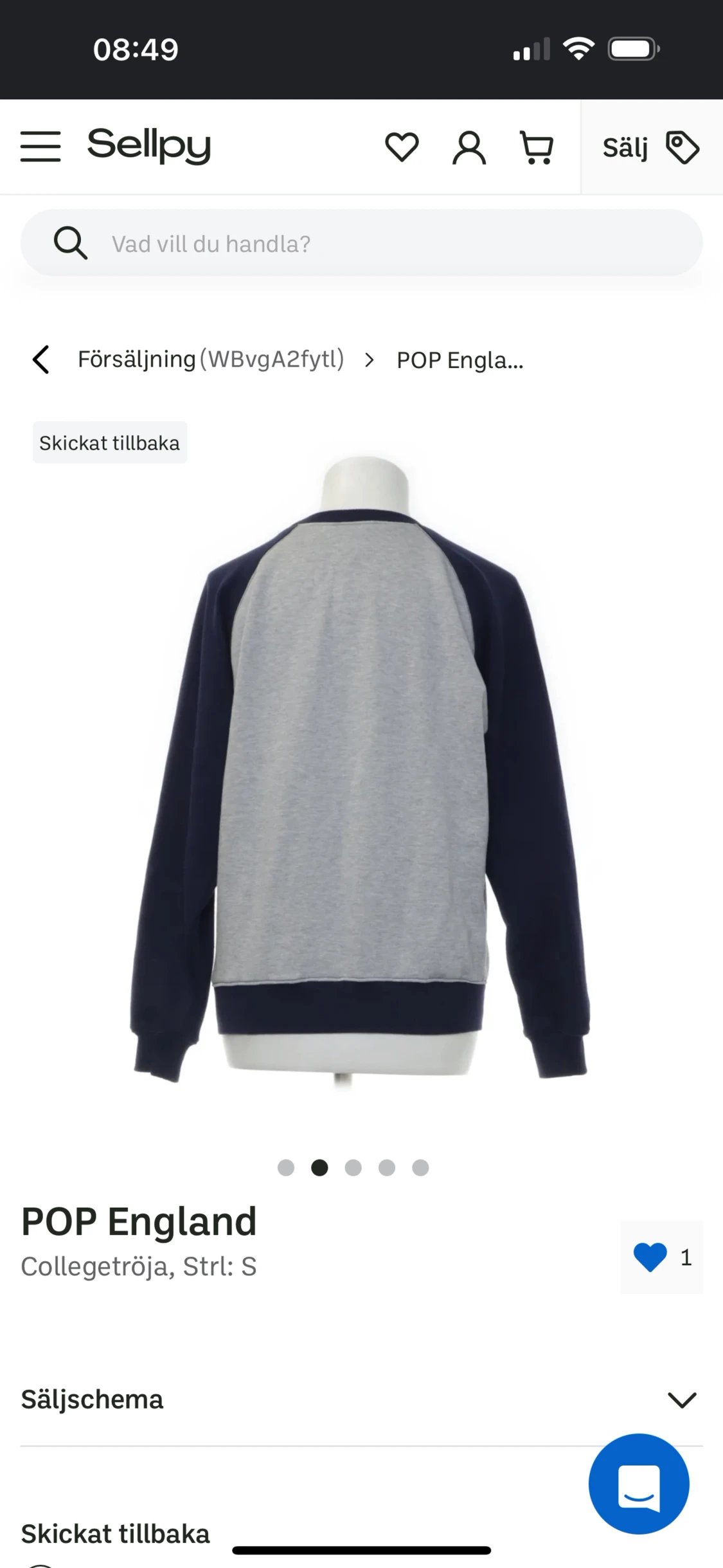 Collegetröja från POP England - 90