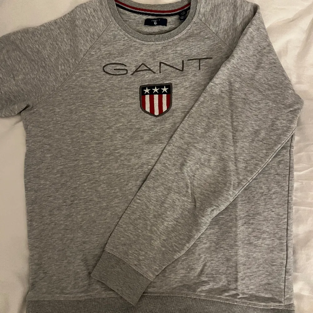 Grå Gant tröja i bra skick🩷står bara storlek 170cm, 15år🩵. Hoodies.