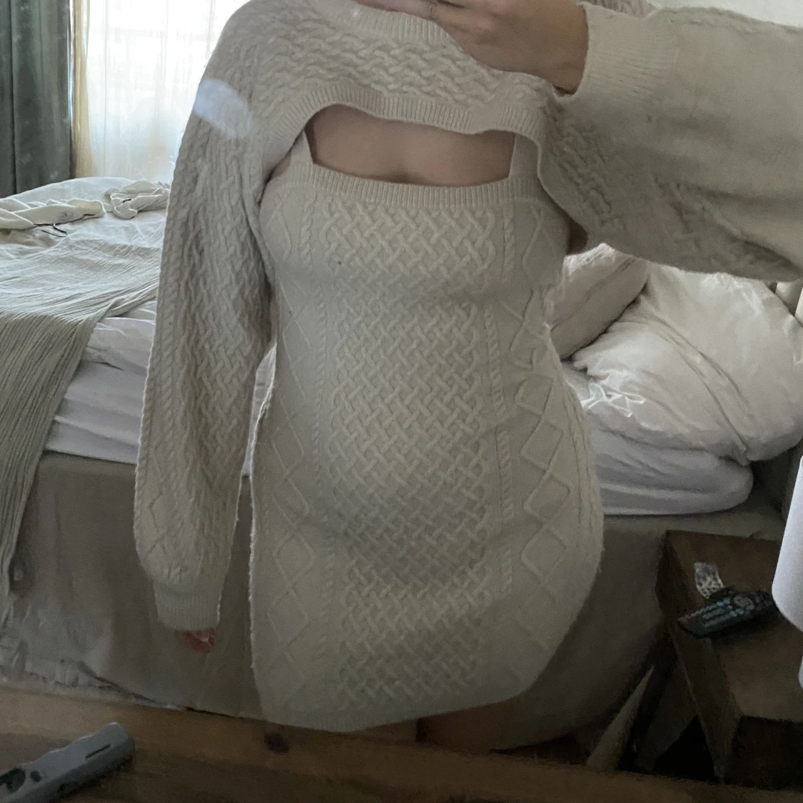 Stickad klänning med bolero  - 91