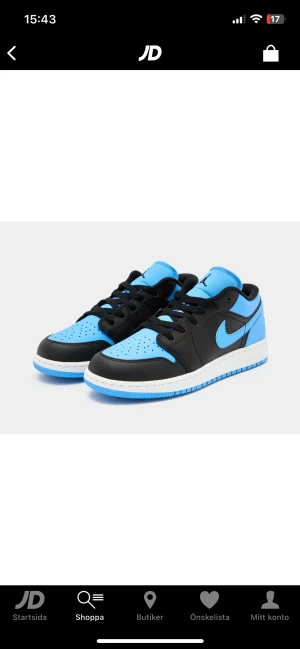 Jordans 1 low  - Älskar dessa skor men köpta i en för liten storlek o glömde lämna tillbaka aldrig använda helt nya i kartong. Pris går att diskutera vid snabb affär 