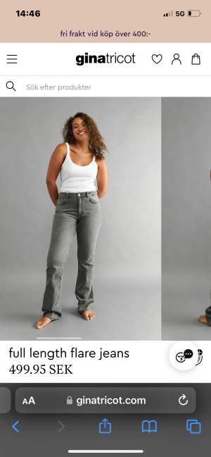Gråa lågmidjade jeans från Gina tricket, knappt använda pågrund av att dem är försmå💗💗