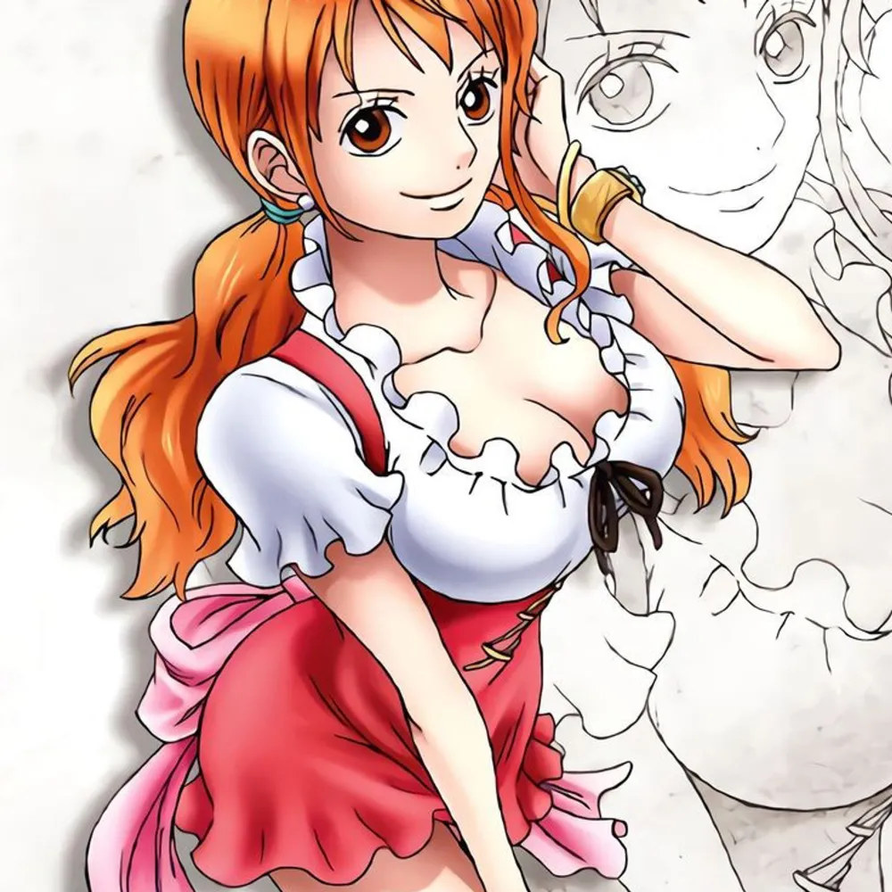 Nami från One Piece cosplay! Whole Cake Island outfit. ❤️  Ingår: topp, hängselkjol och rosett!. Övrigt.