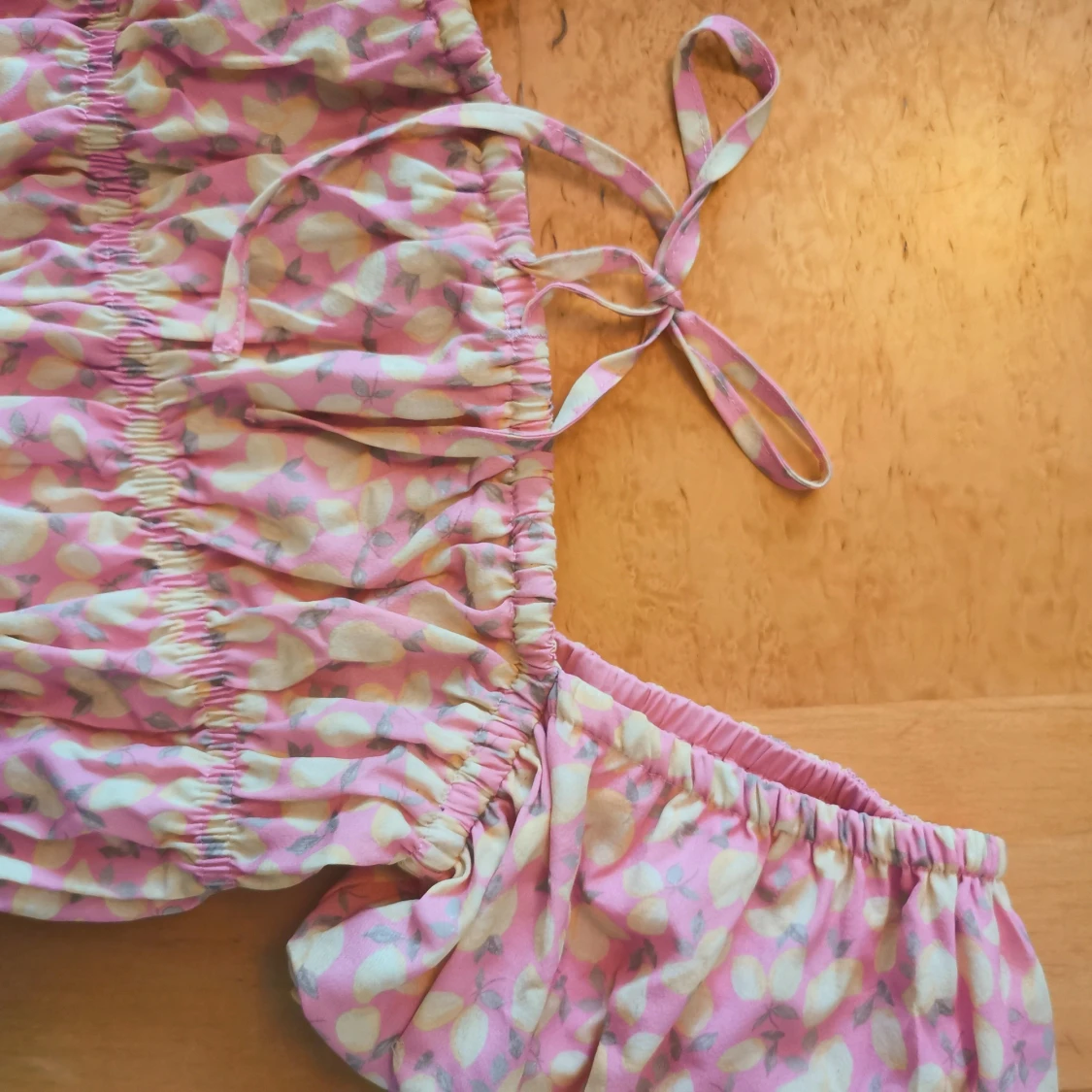 Rosa puff sleeve citron topp - 91