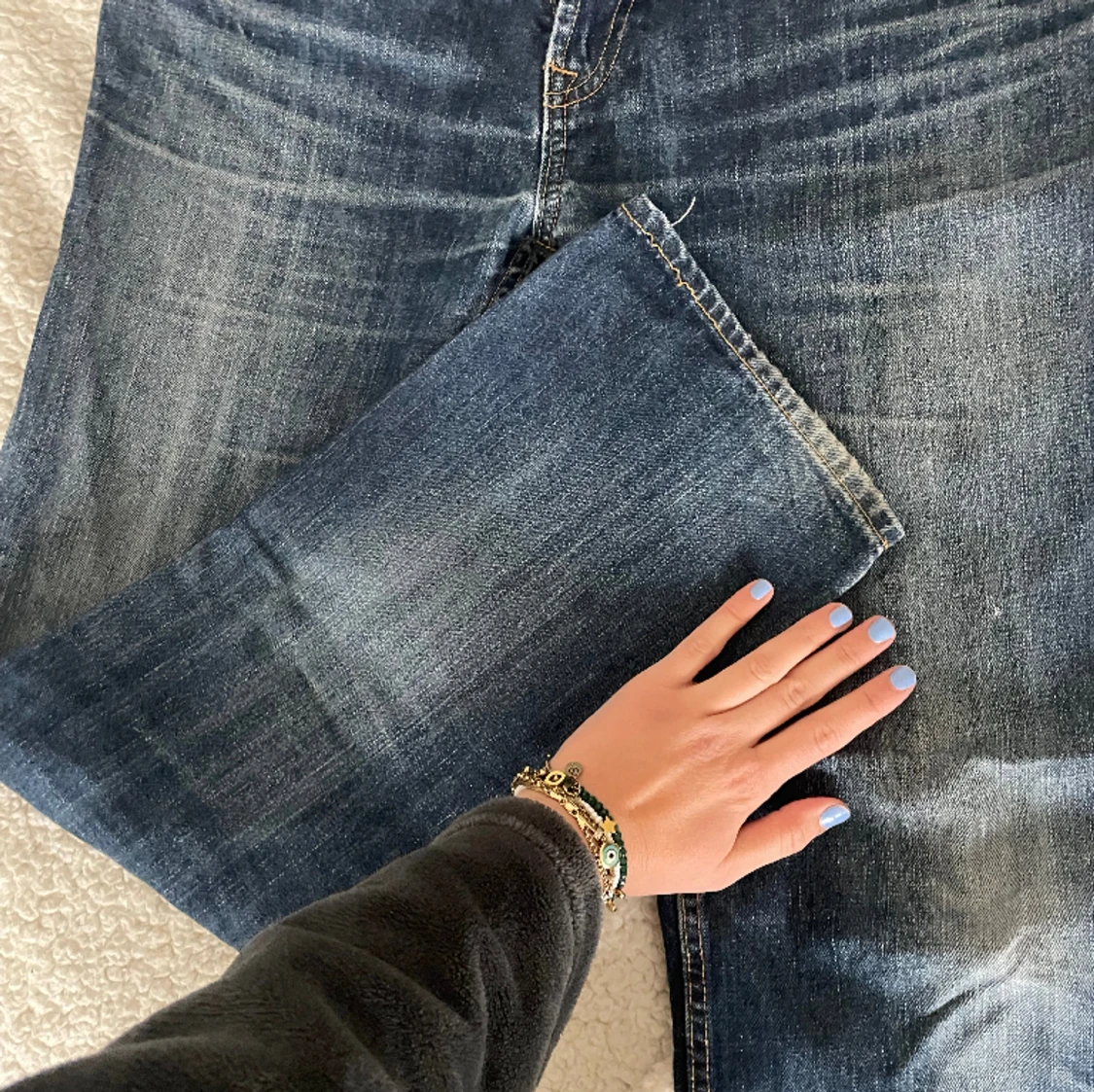 Baggy jeans med snygg wash - 91