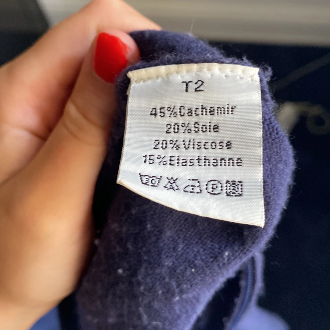 Mörkblå Kashmir zipup - 91