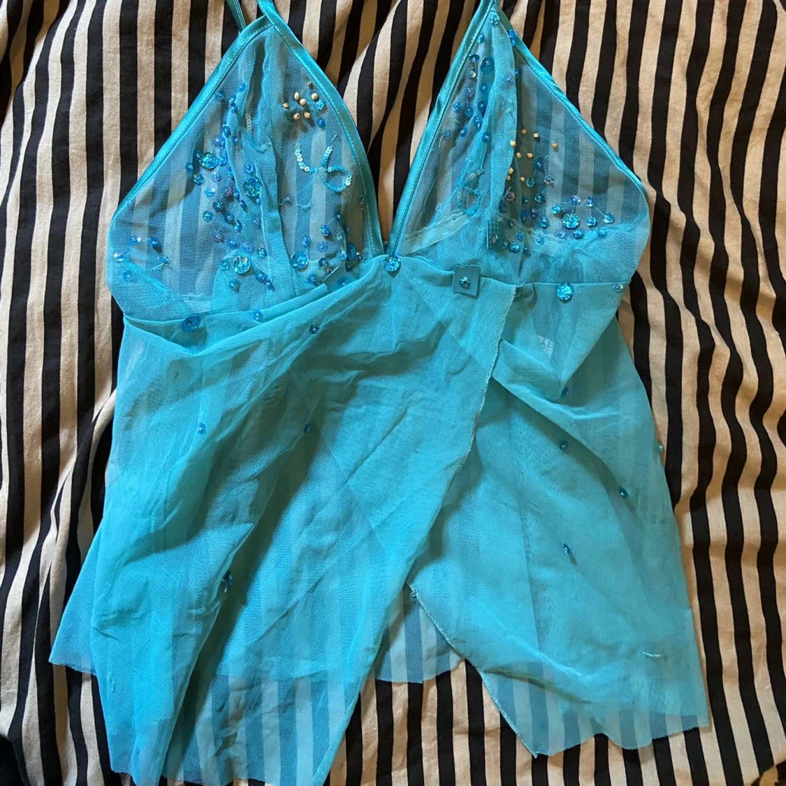 Blått superfint linne