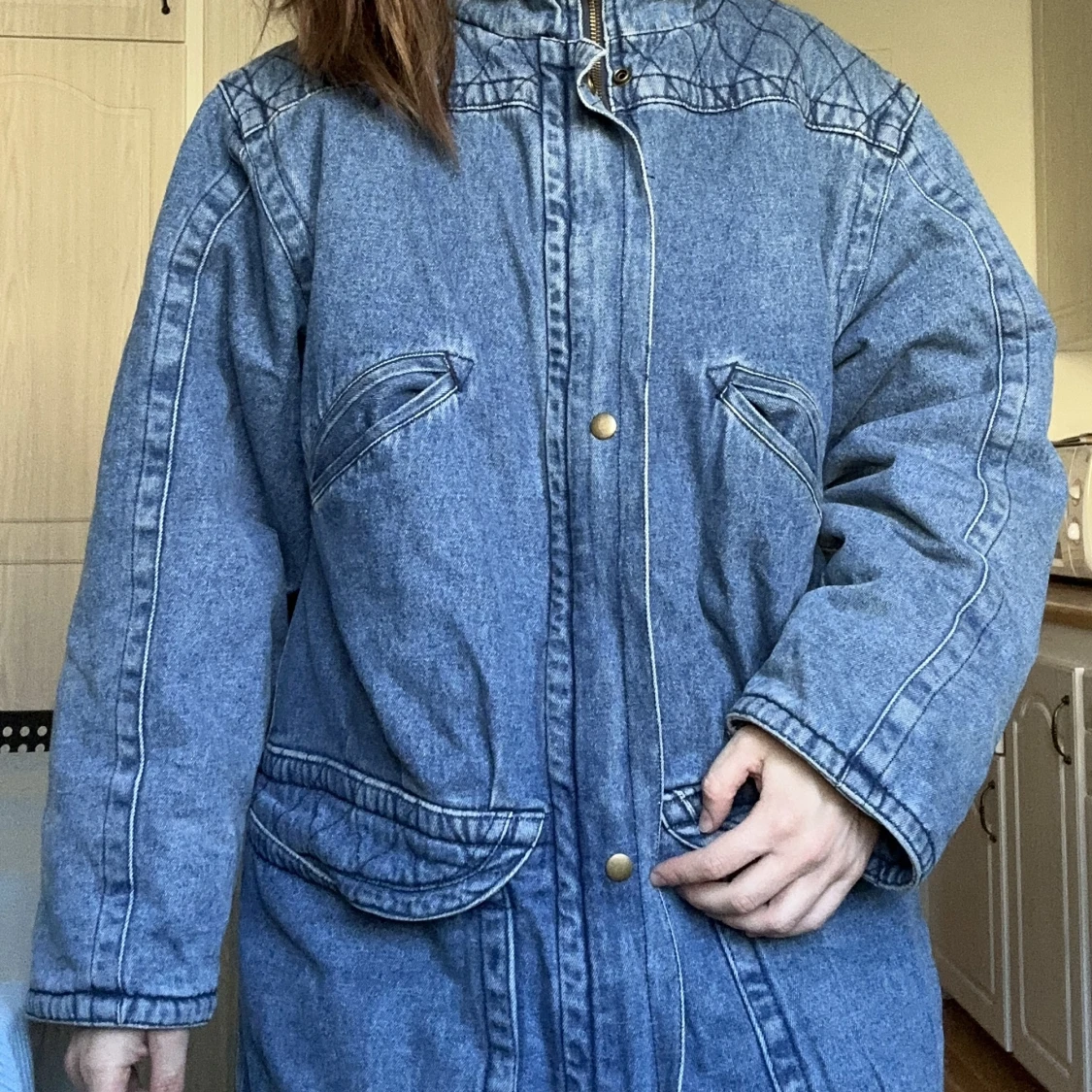 Varm och fodrad jeansjacka - 91