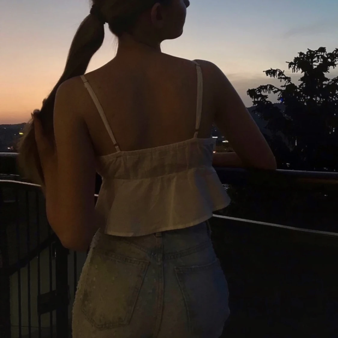 sommarcrop top linne - 90