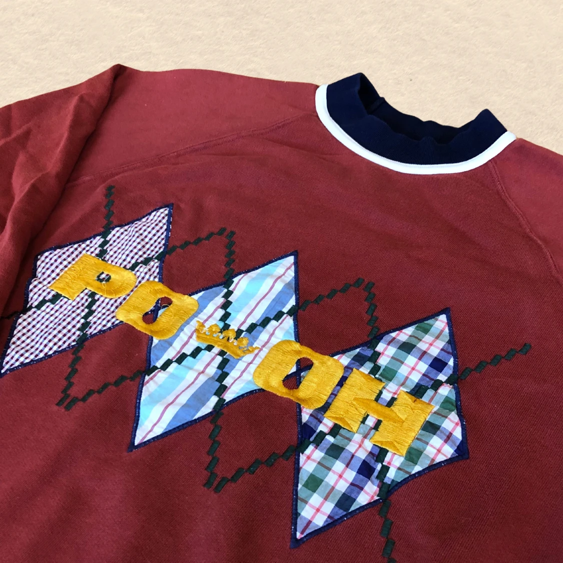 cool vintage röd sweatshirt med tryck - 91