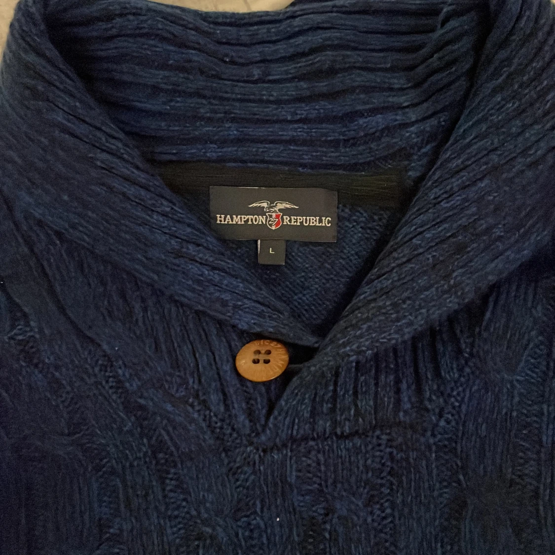 Marinblå Kabelstickad tröja - 91