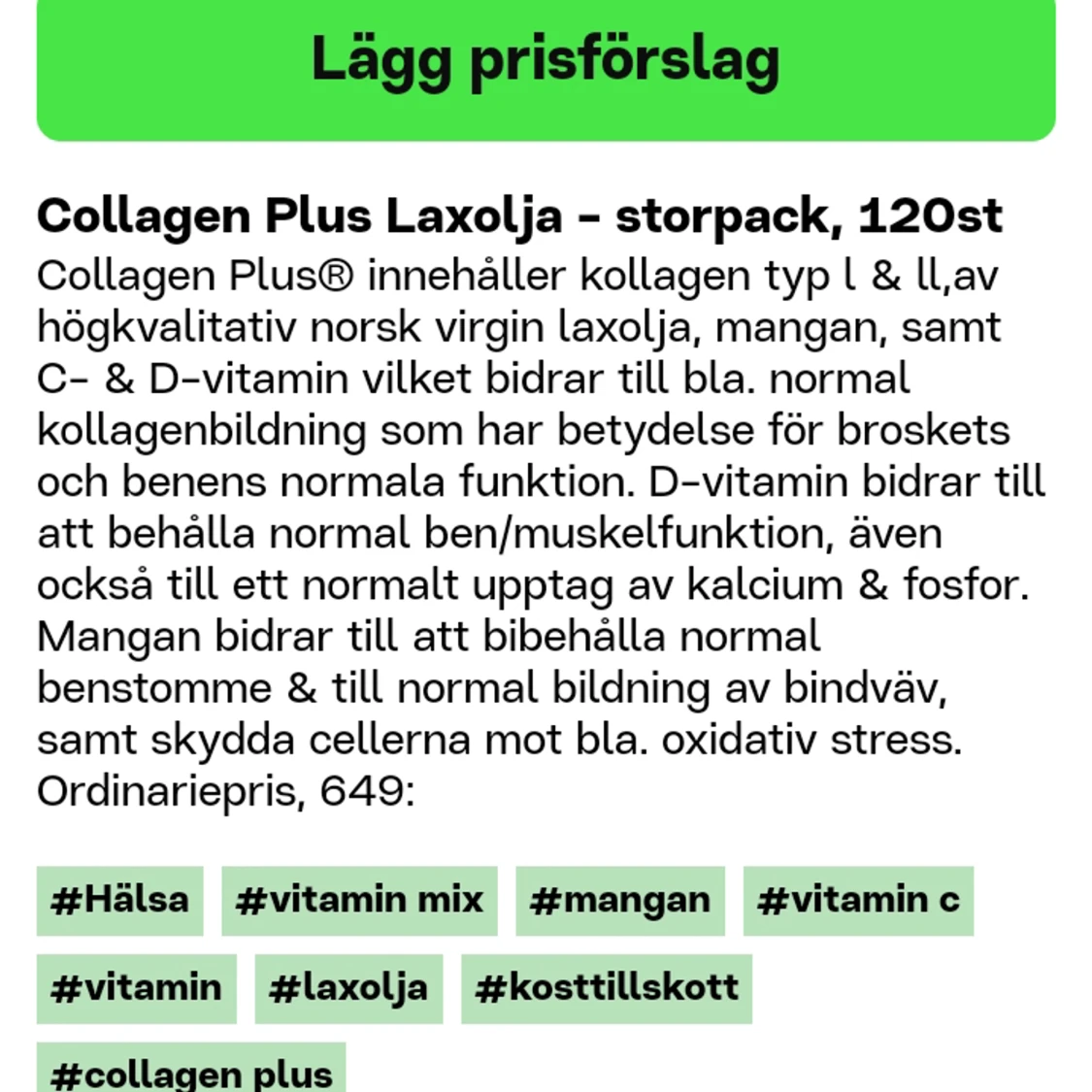 Collagen Plus Laxolja - 90
