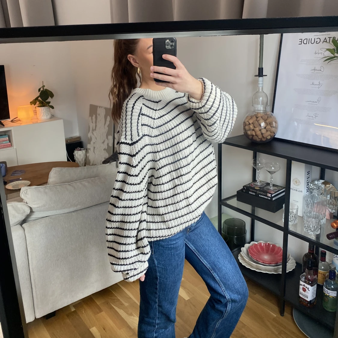 Randig stickad tröja - 91