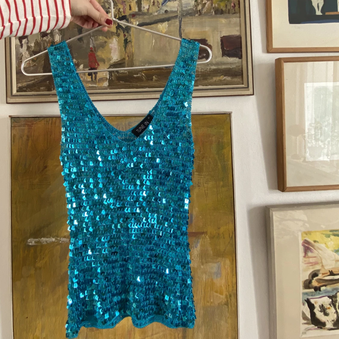 Blåglittrigt linne✨💙 - 90