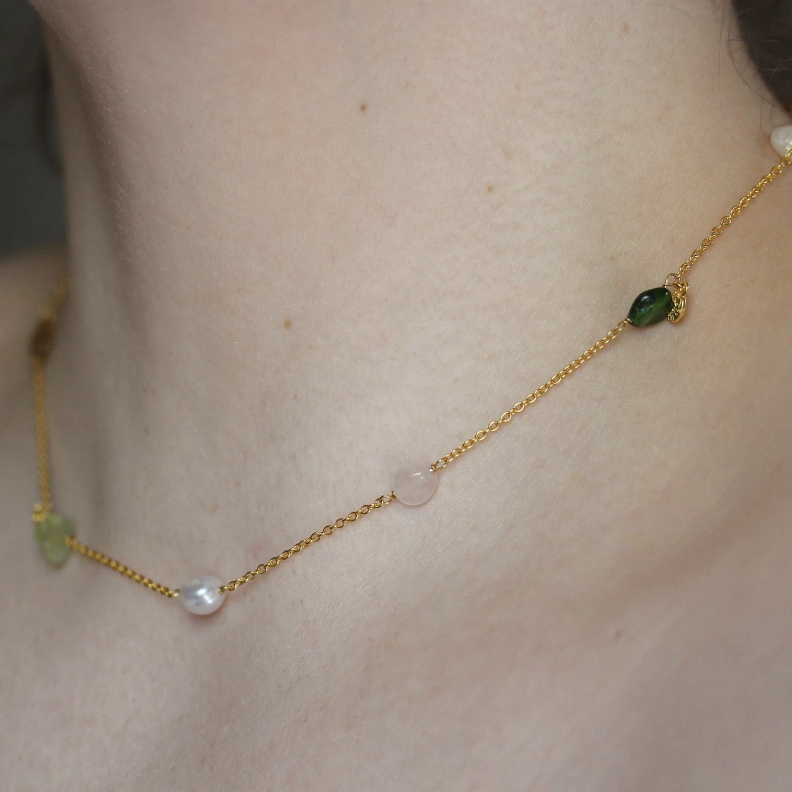 Boho Halsband(mixade stenar/pärlor) - 91