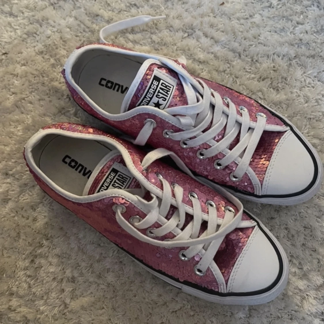 Rosaglittriga låga converse - 91