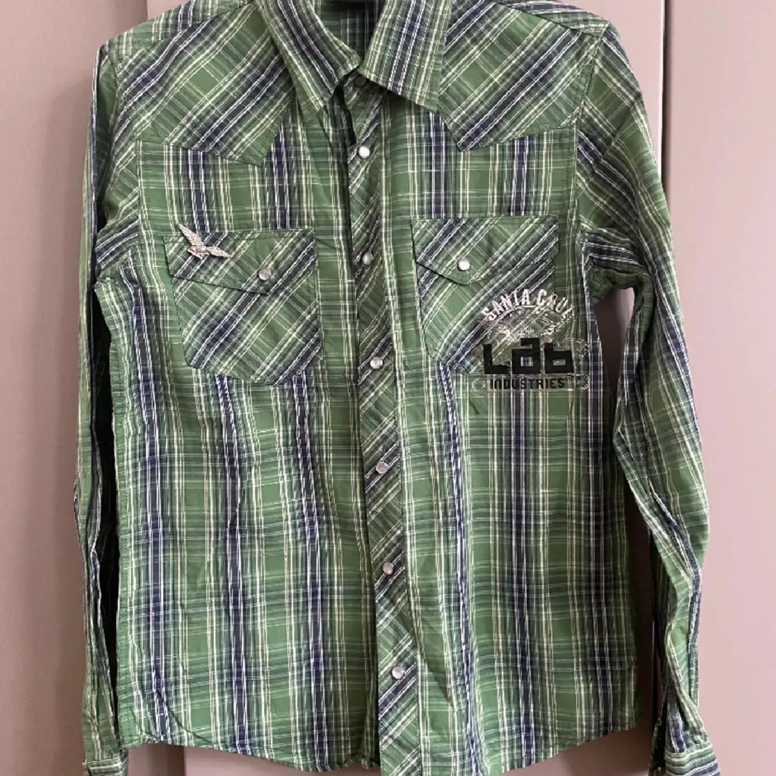 Grön rutig skjorta ny  164 