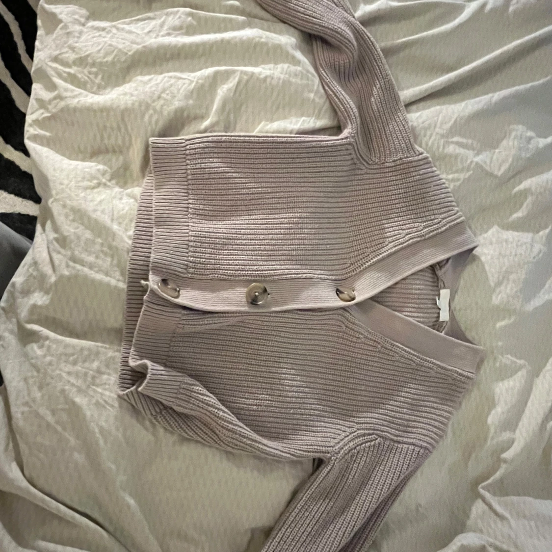 Beige stickad kofta från H&M - 3