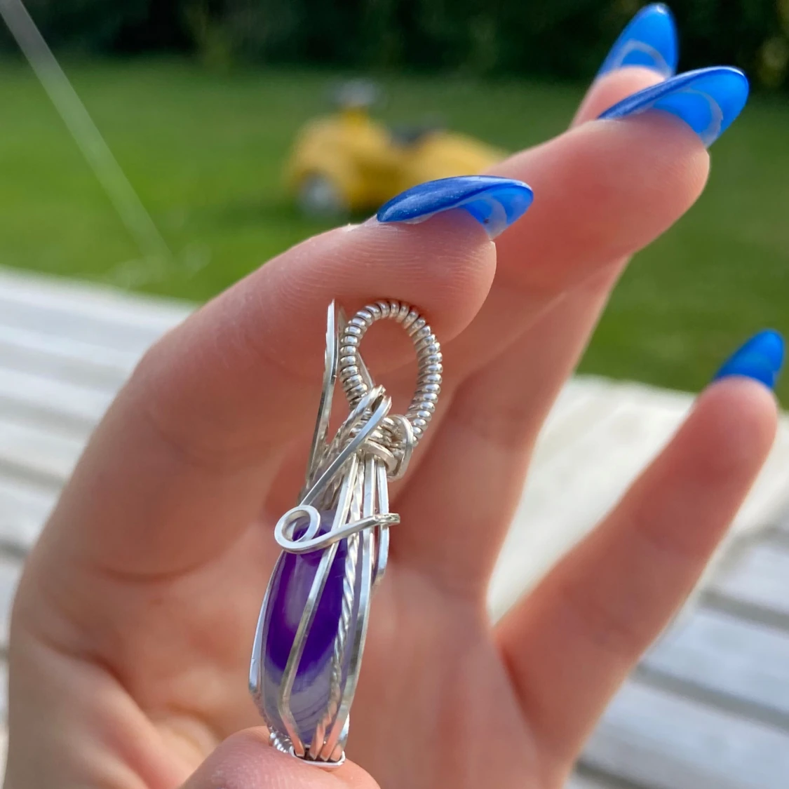 Silverberlock med lila agat - 2