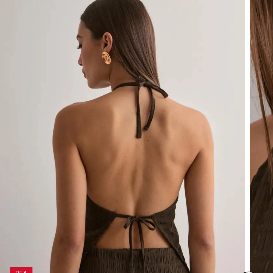 Brun topp med öppen rygg - 1