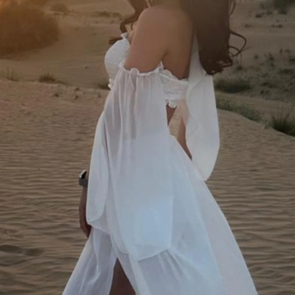 Vit offshoulder croppad topp