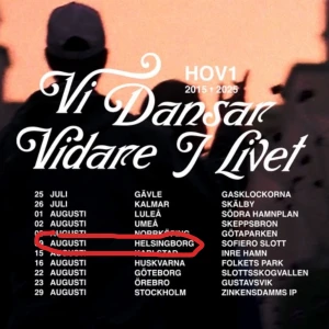 Hov1 biljett  - Säljer 2 hov1 biljetter i Helsingborg Sofiero 9/5 kl 21:00 Nypris 1518kr(759st) säljer för 1000 (500st)