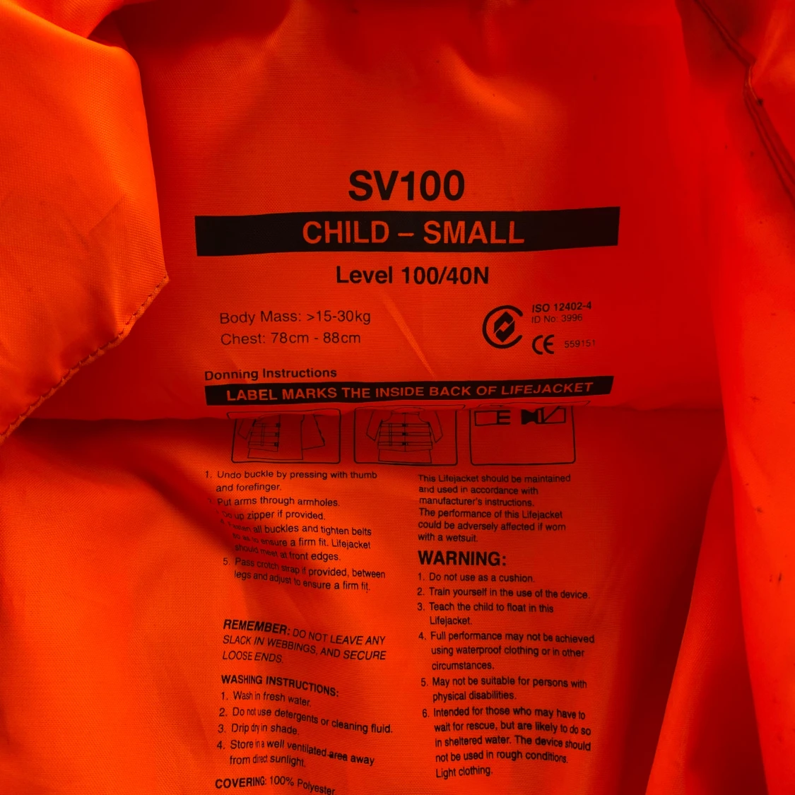 Orange flytväst Fladen SV100 barn - 1