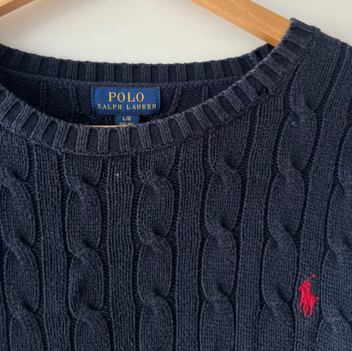 Mörkblå kabelstickad tröja Polo Ralph Lauren - 2