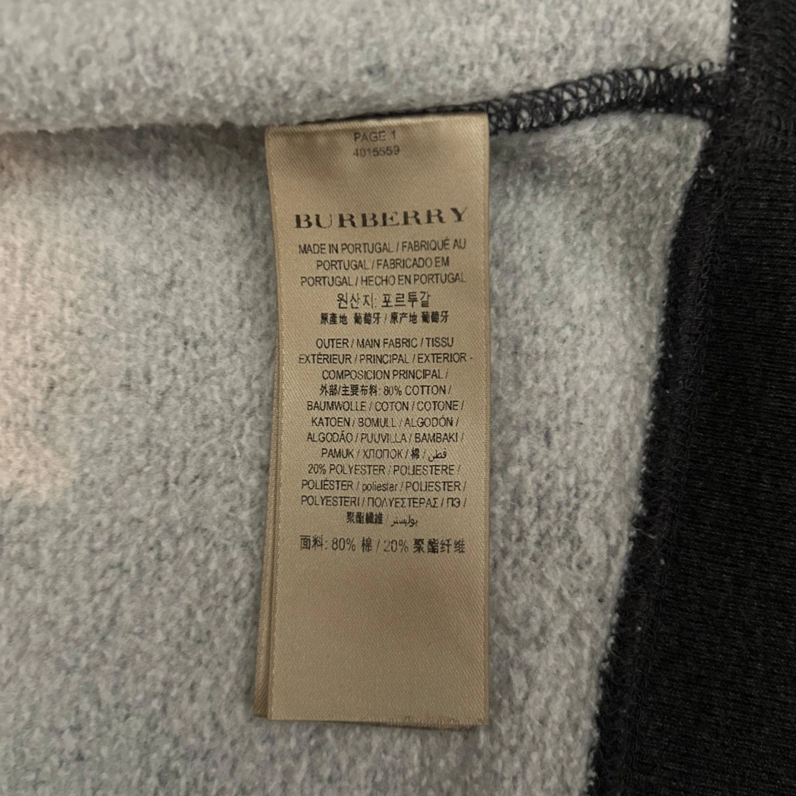 Mörkgrå Burberry hoodie med dragkedja - 3