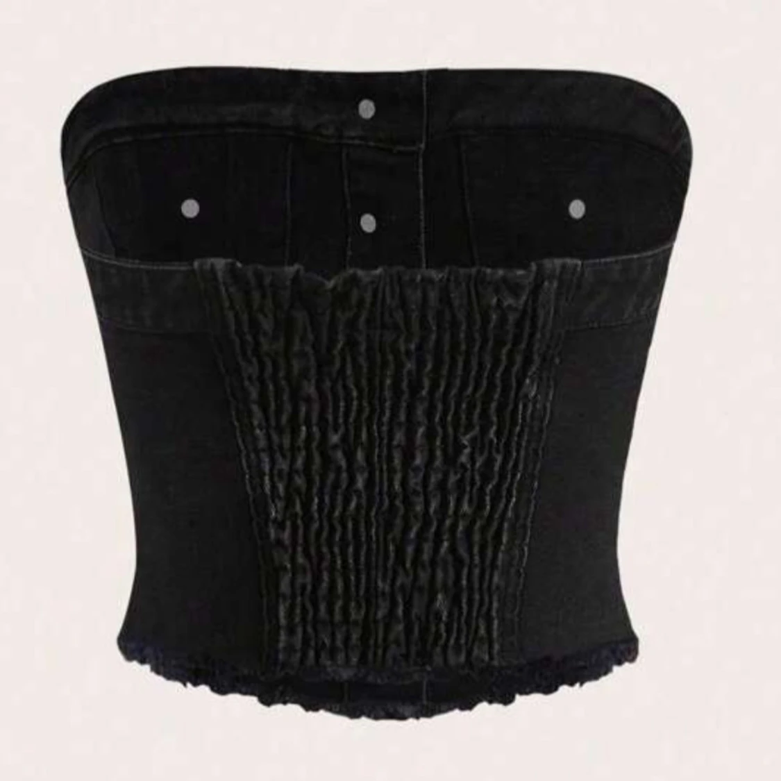 Svart jeanskorsett med knappar - 1