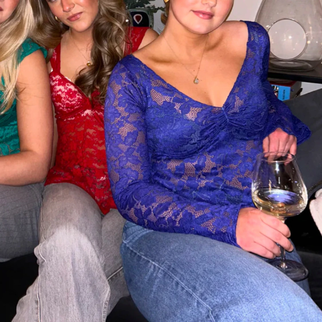 Blå spetsblus😇 - 1