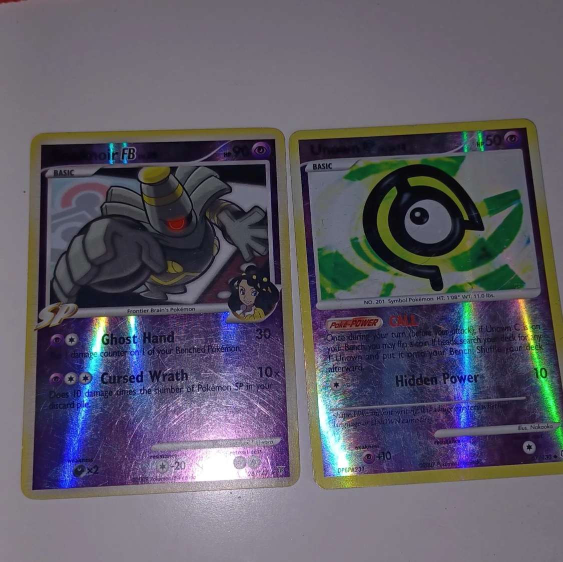 Pokémonkort - Dusknoir FB och Unown