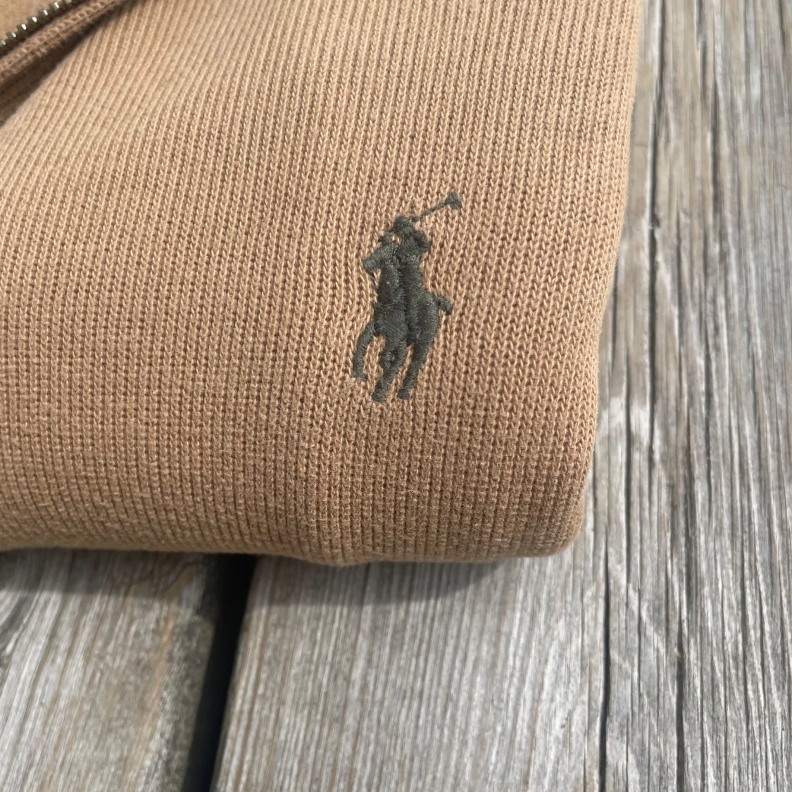 Beige stickad tröja med halv dragkedja från Polo Ralph Lauren - 2