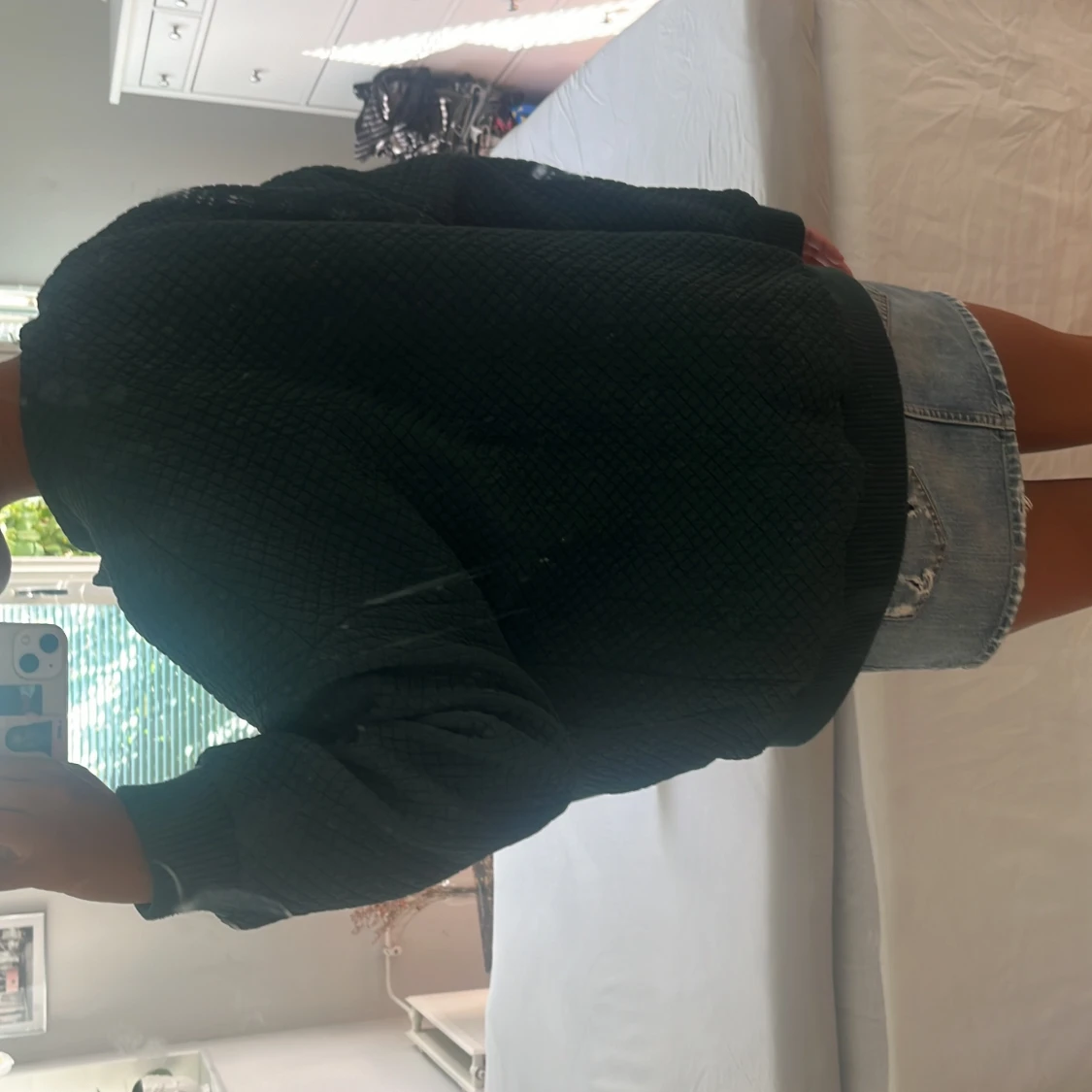 Mörkgrön quiltad bomberjacka - 2