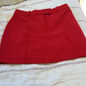 Cool röd kostymkjol - Cool röd kjol från HM. Storlek 34. Den kan stylas jättefint för en elegant look men passar också så bra till jul💕