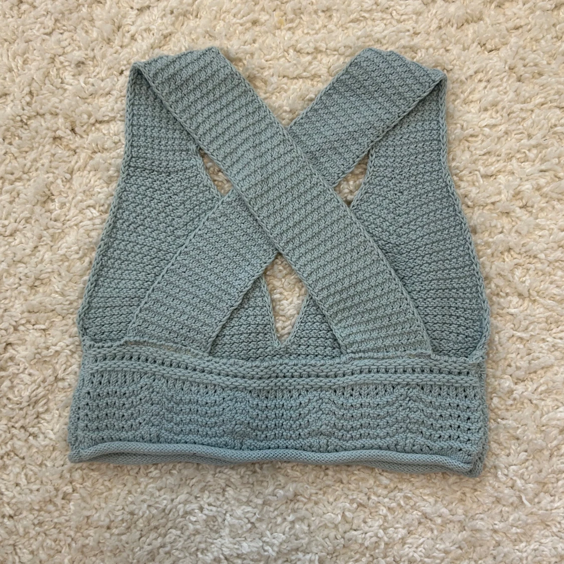 Ljusblå crocherad topp från Zara - 1