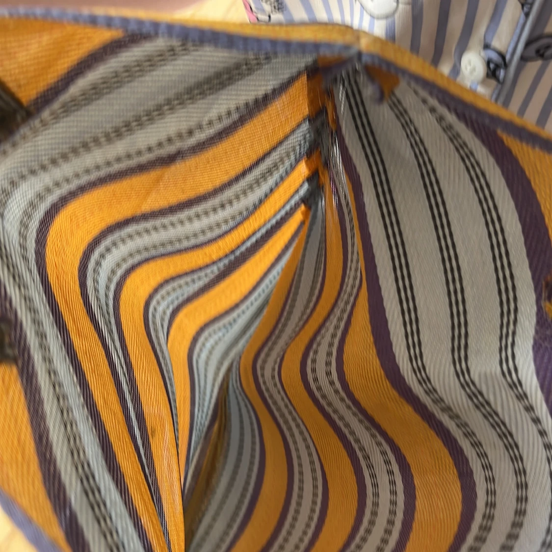 Randig shoppingväska i bomull - 1