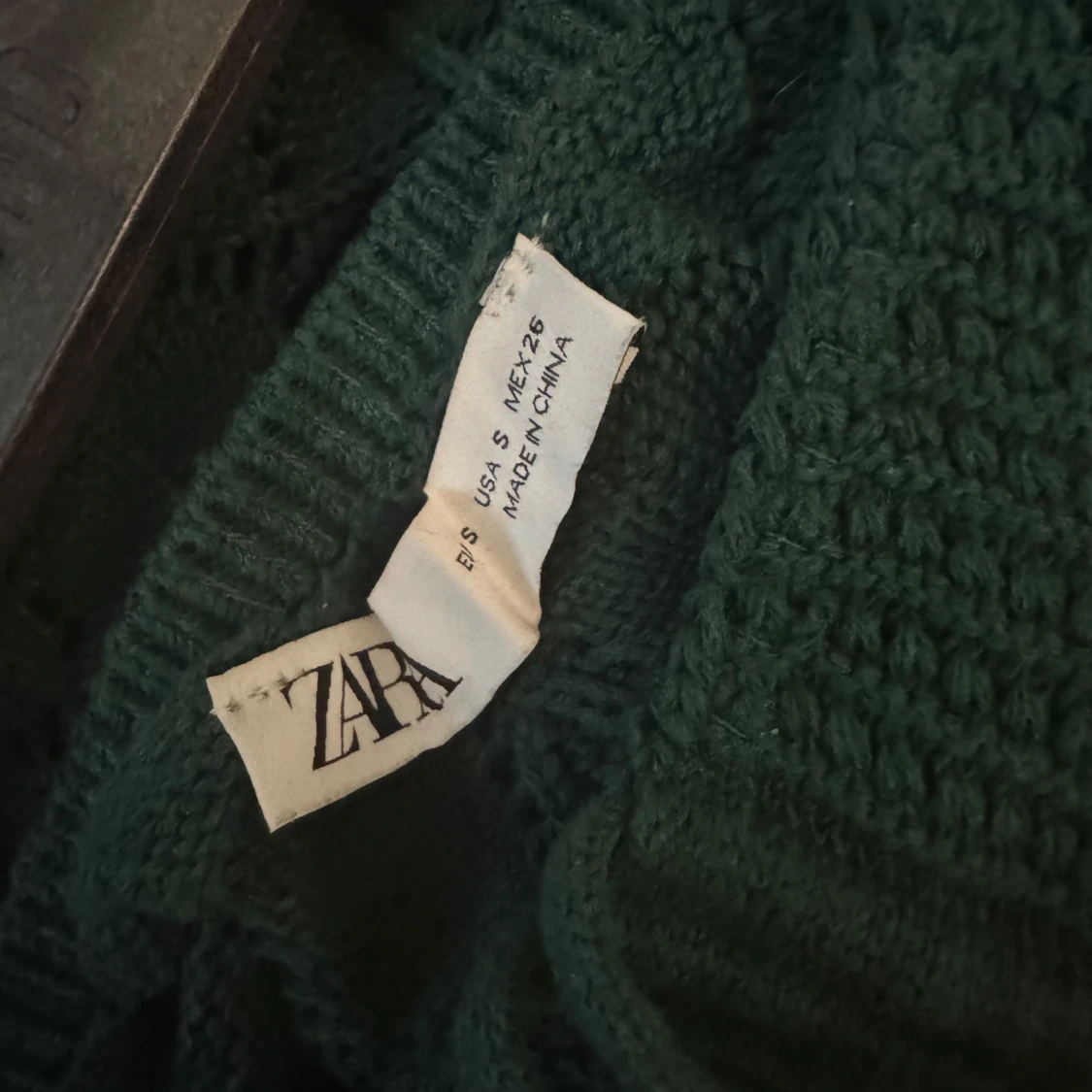 Mörkgrön stickad topp - 2